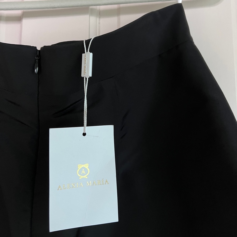NEW/NWT Alexia Maria Silk Faille Cigarette Pants - Black - 14 - New With Tags - Picture 7 of 8